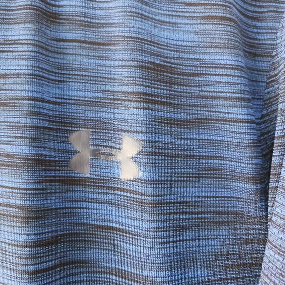 Under Armour Mens Pullover Long Sleeve Running Shirt Fitted Blue Black Size Lg - Picture 5 of 9